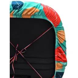 Cortina Set of 4 Sea Green & Orange Printed Chair Covers image 5