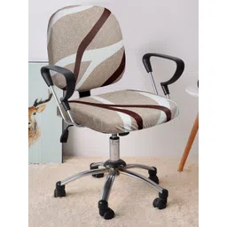 Cortina Set Of 6 Beige & Brown Printed Chair Cover-picture-35