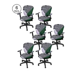 Cortina Set Of 6 Green & Lavender Printed Chair Covers-picture-11