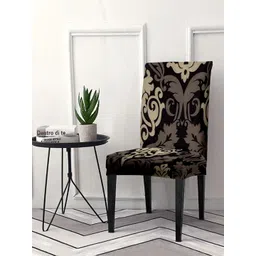 Cortina Unisex Black & Brown Printed Chair Cover-picture-31