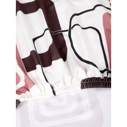 Cortina White & Brown Printed Chair Cover image 3