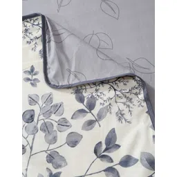 Cortina White & Grey Floral Microfiber AC Room Reversible Single Bed Dohar image 4