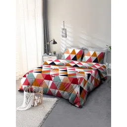 Cortina White & Pink Microfiber 110 TC Double Queen Bedsheet With 2 Pillow Covers-picture-17