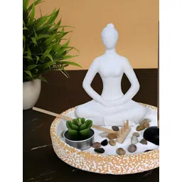 Cortina White Buddha Polyresin Idol Showpiece-picture-38