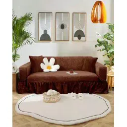 cortina eyelet curtain 3 Seater Sofa Couch Cover with Frill-picture-31