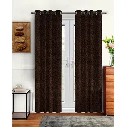 cortina eyelet curtain Pack of 2 Printed Door Curtains-picture-15