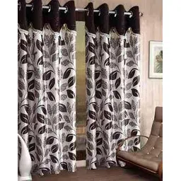 cortina eyelet curtain Pack of 2 Printed Polyester Door Curtains-picture-10