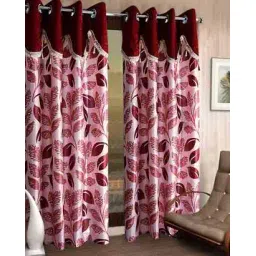 cortina eyelet curtain Pack of 2 Printed Polyester Door Curtains-picture-23