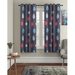 cortina eyelet curtain Pack of 2 Printed Window Curtains-picture-18