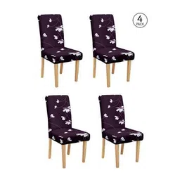 cortina eyelet curtain Pack of 4 Floral Print Chair Covers-picture-32