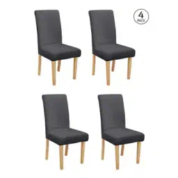 cortina eyelet curtain Pack of 4 Textured Slip-On Chair Covers-picture-35