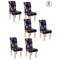 cortina eyelet curtain Pack of 6 Printed Washable Chaircovers-picture-33