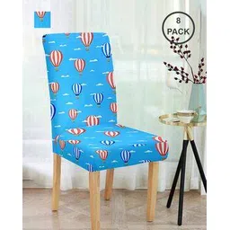 cortina eyelet curtain Pack of 8 Printed Slip-on Chair Covers-picture-30