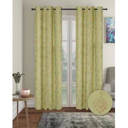 cortina eyelet curtain Set of 2 Eyelet Printed Door Curtains-picture-44