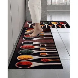 cortina eyelet curtain Set of 2 Graphic Print Antiskid Kitchen Mats-picture-27