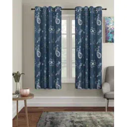 cortina eyelet curtain Set of 2 Indian Print Window Curtain-picture-43