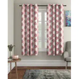 cortina eyelet curtain Set of 2 Leaf Print Window Curtains-picture-21