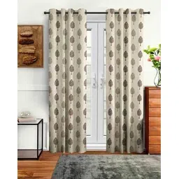 cortina eyelet curtain Set of 2 Printed Long Door Curtains-picture-12