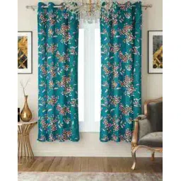 cortina eyelet curtain Set of 2 Printed Window Curtains-picture-26