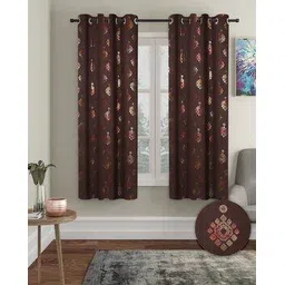 cortina eyelet curtain Set of 2 Printed Window Curtains-picture-31