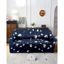 cortina eyelet curtain Floral Print Stretchable Three-Seater Sofa Cover image 1