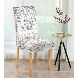 White Printed Polyester 15x19 Inch Stretchable Chair Cover by Cortina-picture-16