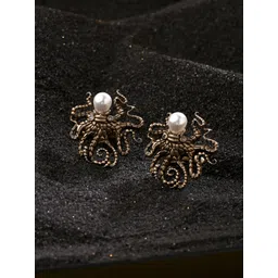 COSA NOSTRAA Gunmetal-Toned & Off White Octopus Pearl Quirky Cufflink-picture-22