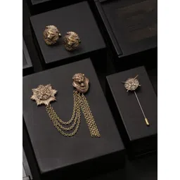 COSA NOSTRAA Men Gold-Toned The Lionheart Accessory Gift Set-picture-34