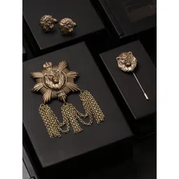 COSA NOSTRAA Men Gold-Tones The Almighty Lion Accessory Gift Set-picture-32