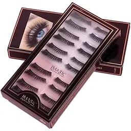 cosluxe Imagic PROfessional Synthetic Fibers False Eyelashes, Natural & soft 100% Handmade 3D Eyelashes Pack 10 Pairs of 1 box-picture-11