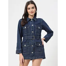 COSMIC TRIO Women Lightweight Longline Denim Jacket-picture-36