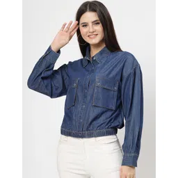 COSMIC TRIO Women Washed Lightweight Denim Jacket-picture-38