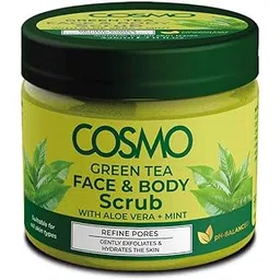 COSMO Green Tea Face and Body Scrub 325ml, With Aloe Vera + Mint, Exfoliates and Hydrates the Skin, Paraben Free, Ph-balanced, Suitable for All Skin-picture-21