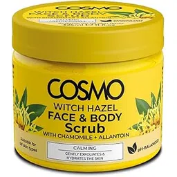 COSMO Witch Hazel Face and Body Scrub 325ml, With Chamomile + Allantoin, Calming, Gently Exfoliates and Hydrates the Skin, Paraben Free, Ph-balanced, Suitable for All Skin Types-picture-51