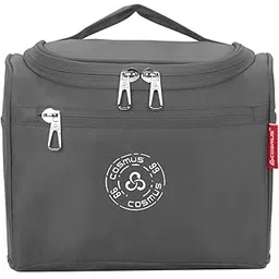 Polyester Cosmetic Bag With Hook - COSMUS Hazel Multifunctional Large Travel Toiletry Kit For Women Grey Hanging Cosmetic Bag-picture-11
