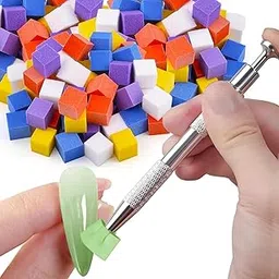 COSTICA | Nail Sponge | 1 Metal Grabber with 50 Pcs Mini Replaceable Nail Sponges Blocks | for Ombre Nail Art, Stamping Tools | Nail Art Tools Nail |-picture-36