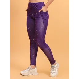 cosvos Printed Women Purple Tights-picture-13