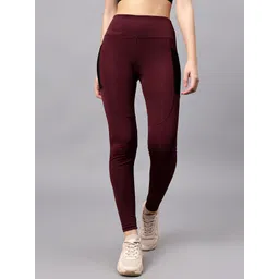 cosvos Solid Women Maroon Tights-picture-15