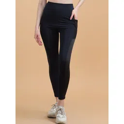 COSVOS Women Color Block Ankle Length Tights-picture-40