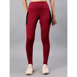 cosvos Solid Women Maroon Tights image 1