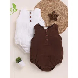 COT & CANDY Girls Pack Of 2 Cotton Sleeveless Bodysuits-picture-29