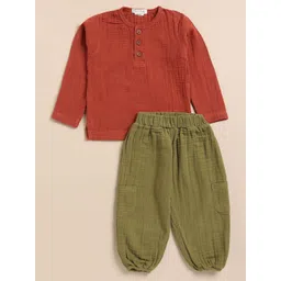 COT & CANDY Kids Henley Neck T-Shirt With Joggers-picture-47