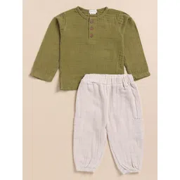 COT & CANDY Kids Henley Neck T-Shirt With Joggers-picture-37
