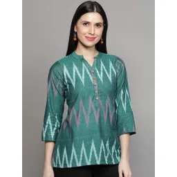 Cot'N Soft Ikat Woven Design Pure Cotton A Line Kurti-picture-38