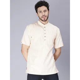 Cot'N Soft Self Designed Mandarin Collar Cotton Kurta-picture-12