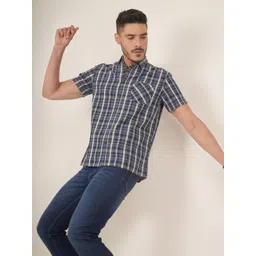 Cot'N Soft Shepherd Checked Spread Collar India Slim Cotton Casual Shirt-picture-19