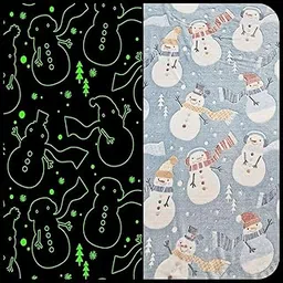 Cots and Cuddles Glow in The Dark Blanket for Kids | Ultra Soft Polyester Fleece Throw with Mermaid Print | Lightweight, Warm & Cozy Blanket for Girls | 200x170 cm | Ideal for All Seasons (Snowman)-picture-18