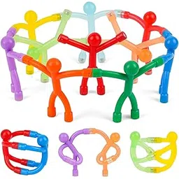 Cots and Cuddles Magnetic Sticky Figure Toy Set for Kids | Flexible & Bendable Stick Men with Magnetic Hands & Feet | Fun Activity Toy, Return Gift, Fidget Toy for Kids Age 3+ (10pc)-image-10