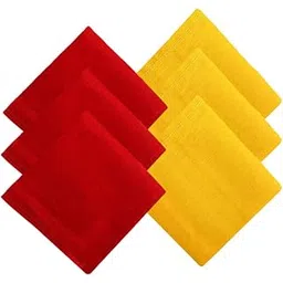 cotson ;lasting wear in every pair Cotson Men Yellow and Red Plain Cotton Handkerchiefs -Set of 6-picture-43