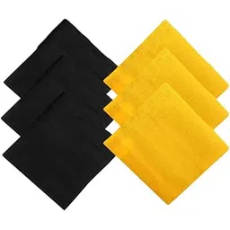 cotson ;lasting wear in every pair Men Black and Yellow Plain Cotton Handkerchiefs -Set of 6-picture-17